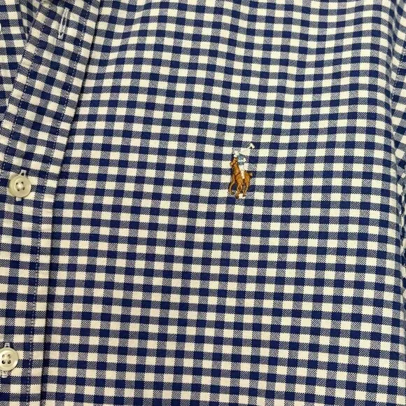 Ralph Lauren Shirt Mens Sz L Blue/White Gingham Checked Button Down Long Sleeve - Picture 3 of 4
